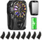 Semiconductor Phone Cooler with Rechargeable Battery, Phone Cooling Fan for iPhone Android Smartphones w/LED Temperature Display/Universal Clamp/RGB LED