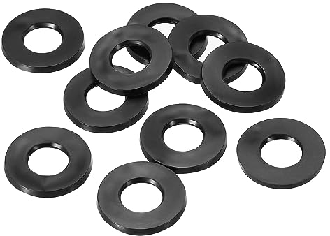 PATIKIL M10 Gomma Rondella Piatta, 10 Pezzi 10mm ID x 20mm OD x 2mm Spessore Guarnizione Distanziatrice di Tenuta per Rubinetto Tubo Acqua Tubo Dispositivo Fissaggio Bullone, Nero