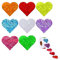 YUEMING Sticker Set Herzen, 500 Stück Herzsticker in 8 Farben, Herz Aufkleber ideal für Hochzeit, Geschenke, DIY, Briefe, Postkarten, Valentinstag, Scrapbooking, Dekoration1,5cm