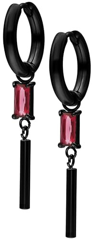 Wildcat Ohrringe - Little Square Crystal Hoops - Roségold, Kristallklar - Chirurgenstahl 316L - wasserfest, langlebig, hautverträglich