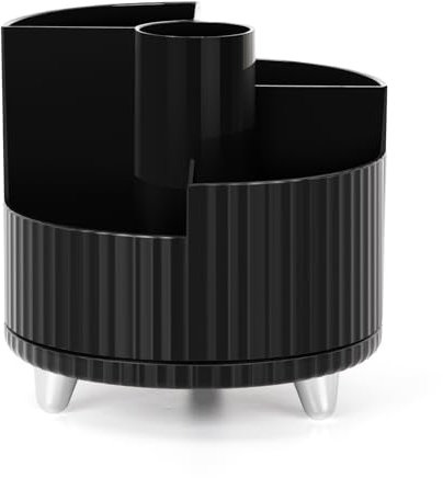 Cinnani Make Up Kosmetik Organizer, 360°Drehbarer Beauty Organizer, Multifunktionale Kosmetikaufbewahrung für Frisiertisch, Bad und Schlafzimmer - Schwarz