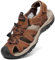 FLARUT Sandalen Herren Outdoorsandalen Sommer Wanderschuhe Trekkingsandalen Leder Strand Wandersandale Laufschuhe Lässige Sneaker Sportsandalen(braun,43)