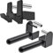 Kipika J-Hooks and Weight Plate Holder Set for 3 x 3 Power Rack with 5/8 or 1 Hole - Squat Rack Attachments for Strength Training and Weight Storage - Fits Olympic 2-inch weight plates.