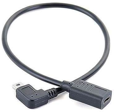 Xbiez USB-C to Mini USB 5P Adapter, Mini USB to USB-C Adapter, 90 Degree Angle