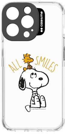 case&me Peanuts iPhone 14 Pro Hülle, iPhone Snoopy Schutzhülle, Kameraschutz, geschützte Tasten, Transparent