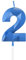 Royal Blue 2nd Birthday Candles, 3D Number 2 Candle for Cake, Boy Girl 2nd Birthday Decorations,Sapphire Candle Topper Blue Cake Decorations for Birthday Party Wedding Anniversary Supplies