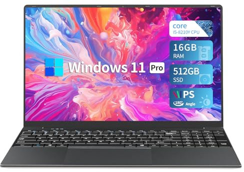 Wexultor Ordinateur Portable 15,6 Pouces, PC Portable Core I5 Processeurs, 16Go RAM 512Go SSD PC Portable Windows 11 avec écran IPS FHD, Laptop avec USB3.0*2/Type-C/Mini-HDMI/emplacement pour carte TF
