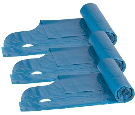 DONAU ECO Müllbeutel Knotties mit Henkeln / 35 l Stark Blau / 20 Müllbeutel/ 1 Rollen/Patented Technology/Blauer Engel Zertifiziert/Müllsack Abfallsäcke/ 100% Recycling Material (LDPE) (Packung mit 3)