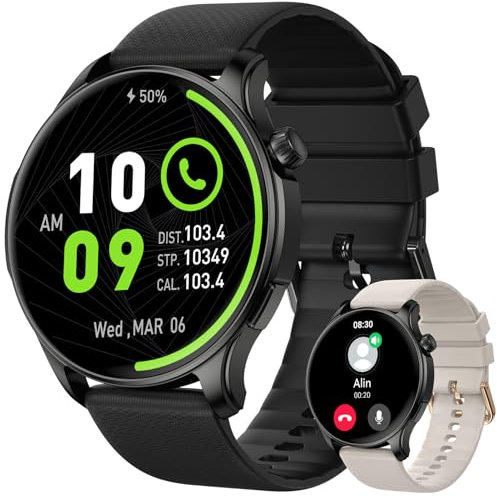 Smartwatch Uomo Donna Orologio Fitness: Bluetooth Impermeabile Chiamata Risposta Vivavoce Digitale Smart Watch Tracker Spo2 Cardiofrequenzimetro Sportivo Calorie Contapassi per ios Android Nero29