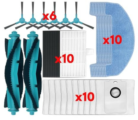 YYMYLYNOU Compatible con (Conga 2499 Ultra Home Advanced, Titanium, X-Treme, Atvel R80 Base) Cepillo Giratorio Filtro Trapeador Bolsa for Polvo Accesorio(Set J)