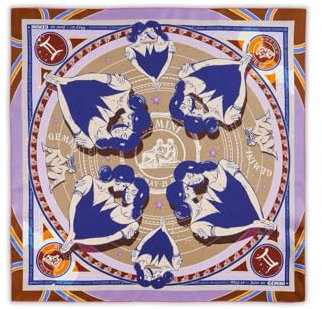 CODELLO Exklusives Sternzeichen-Tuch aus reiner Seide Zwilling