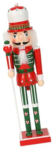 PLCPDM Candy Series Décoration de Noël en bois Casse-noisettes 50 cm Décoration pour sapin de Noël et décoration d'intérieur