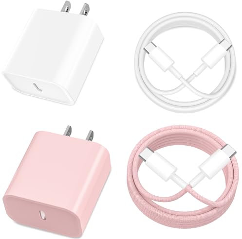 [Apple MFi zertifiziert] iPhone 16 Ladegerät Schnellladung, 20 W USB C Schnellladeblock mit 2 Stück 1,8 m langem USB-C-Ladekabel für iPhone 16/16 Pro/16 Pro Max/16 Plus/16 Plus/15 Pro/15 Plus,