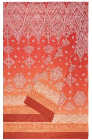 Bassetti Kerala Foulard aus 100% Baumwolle in der Farbe ORANGE O1, Maße: 270x270 cm - 9332303