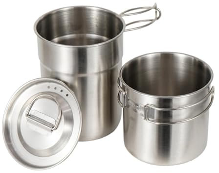 ifundom Tazza in Acciaio Resistente Portatile Tazza Da Campeggio Manico Per Escursionismo Capacità Per Picnic e Barbecue