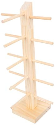 AKOOSY 1 Stück Brillengestell Aus Massivem Holz Steht Anzeige Halter Hängend Brillen-organizer Einstellbar Mehrere Gläser Filigraner Brillenständer Massivholz Beige