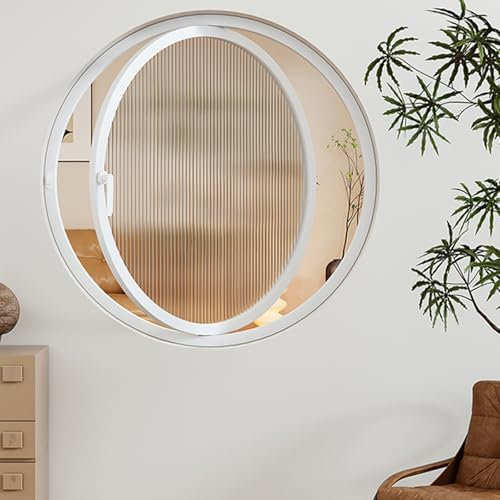Ventana redonda giratoria con asa para ventilación interior, perfecta para decoración del hogar y visualización del baño