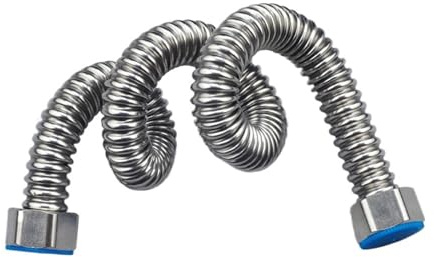 Edelstahl Wellrohr 1/2'' Zulaufwasserrohr, Warm- und Kaltwasser-Flexschlauch, Toilettenwasserrohr, Waschbeckenwasserrohr, Wellrohr aus Edelstahl 304(30cm)