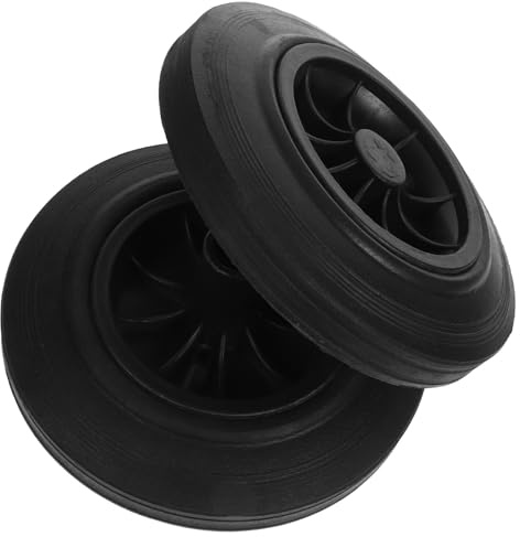 ELAYARD 240l Trash Can Replacement Wheels Set of 2 Large Rubber Garbage Bin Wheels for Outdoor Wheelie Bins and Waste Containers
