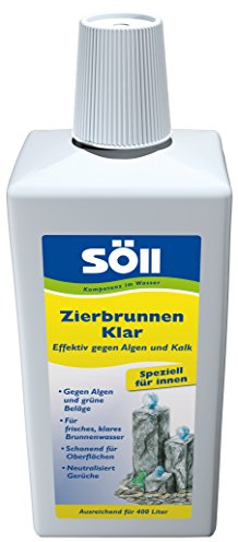Söll 80830 ZierbrunnenKlar 1 l - effektiver Zierbrunnenreiniger, Brunnenreinigung für Zimmerbrunnen Dekobrunnen, gegen Algen und Kalk