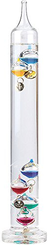 PEARL Galileisches Thermometer: Dekoratives Retro Galileo-Thermometer Classic mittlere Größe 27 cm (Glasthermometer Galileo, mit Glaskugeln, Galilei Funktionsweise)