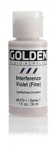 Pro-Art Golden Fluid Acrylic Paint 1 oz-Interference Violet Fine, 29.6 ml (Pack of 1)