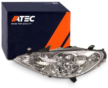 ATEC Germany 1x Hauptscheinwerfer vorne links H7 / H1 Frontscheinwerfer mit Stellmotor für Leuchtweiteregulierung für Typ Valeo, Kompatibel mit PEUGEOT 307 (3A/C) (3E) (3B) (3H)