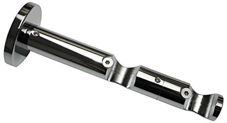 Gardinia 31054 Doppeltraeger für Gardinenstangen 2-läufig offen, Serie Chicago, Durchmesser 20 mm, Chrom