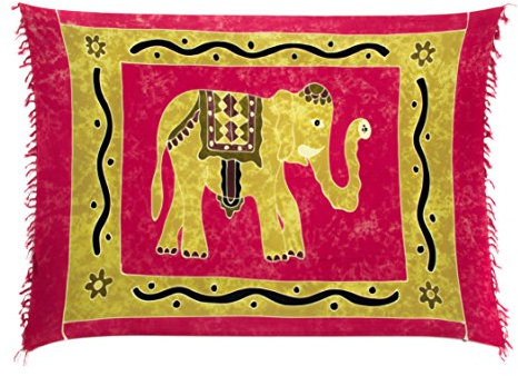 Ciffre Sarong Pareo Wickelrock Strandtuch Tuch Wickeltuch Handtuch Bunte Gratis Schnalle Elefant Pink