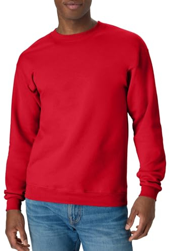 Hanes Men's EcoSmart Sweatshirt, Deep Red, Medium
