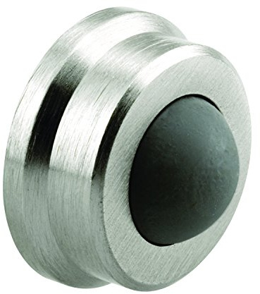 Prime-Line J 4647 1 In., Cast Brass, Brushed Chrome, Wall Stop with Convex Bumper (Single Pack)