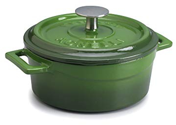 Pentole Agnelli Linea Ghisa COGHSRP10410G Slowcook Mini Cacerola, 10 cm, 0,35 l, Verde, Hierro Fundido