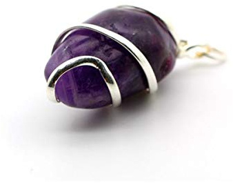 Colgante Amatista en Espiral Baño Plata 925 Minerales y Cristales, Belleza energética, Meditacion, Amuletos Espirituales