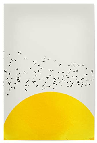 artboxONE Poster 45x30 cm gelb Natur A Thousand Birds hochwertiger Design Kunstdruck - Bild Sonne Himmel Natur