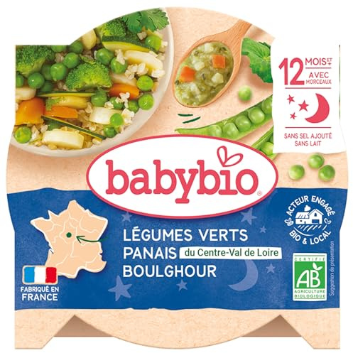 Babybio Assiette légumes verts, panais, boulghour 230g
