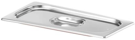 HENDI Gastronorm Deckel, für Gastronormbehälter, Temperaturbeständig von -40° bis 300°C, Silikonrand, Heissluftöfen-Chafing Dishes-Bain Marie, Stapelbar, GN 1/3, 325x176mm, Edelstahl 18/10