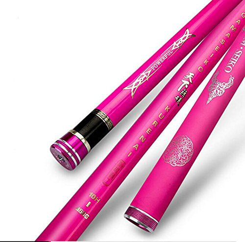 ZFF Rose pétant Fibre de Carbone Télescopique Canne à pêche Femmes Personnalité Ultra-léger Super Difficile pour Carpe (Taille : 5.4m)