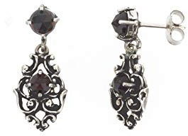 Gerry Eder Ohrringe 4039 Damen Ohrstecker Sterling-Silber 835 Silber Rot Granat