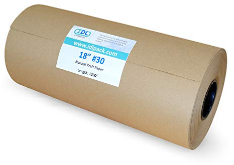 Großes, braunes Kraftpapier-Rolle, 45,7 cm x 365,8 m, natürliches Kraftpapier zum Verpacken – perfektes Kraftpapier für Leerfüllungen – Kraftpapier für Kinder-Kunstprojekte (D-KRAFT18-30)