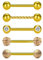 FECTAS 5stk Zungenpiercing Barbell Brustwarzenpiercing Bar Set Chirurgenstahl 14 Gauge 14mm Stablänge Piercing Schmuck