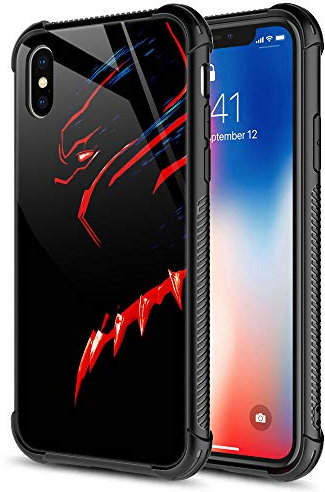 CARLOCA iPhone XR Hülle, Black Red Panther iPhone XR Hüllen für Mädchen Jungen, grafisches Design, stoßfest, kratzfest, Fallschutz für Apple iPhone XR
