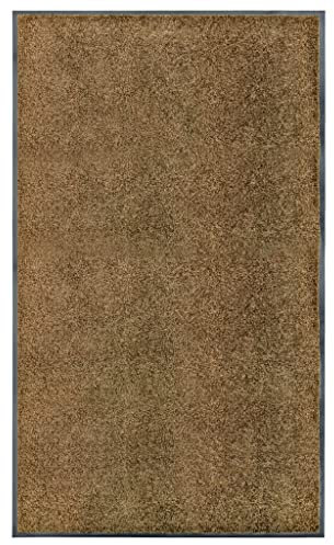 vidaXL Fußmatte Waschbar Schmutzfangmatte Türmatte Fußabtreter Schmutzmatte Schmutzfangläufer Sauberlaufmatte Innen Außen Braun 90x150cm