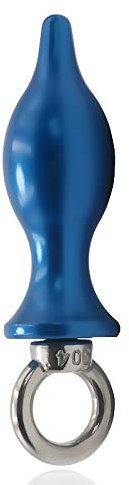 Metall Analplugs Analplug Anfänger Herren Edelstahl Butt Plug, Mit Pull-Ring Stehen Verfügung, Für Anus Und Vagina Verwendet Werden Können, Größten Ø2.4 cm,Blau
