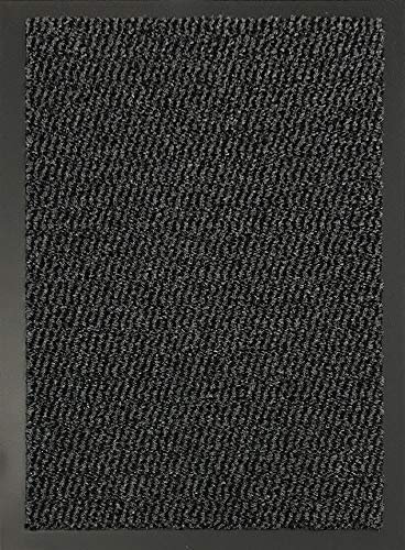 Heavy Duty Non-Slip Barrier Mat - Dirt Trapper Shoe Scrapper - Absorbent Rubber Mats - For Floor Kitchen Entrance Rugs Carpet Runner Front Door - Machine Washable - Light Weight (Anthracite, 60 x 180)