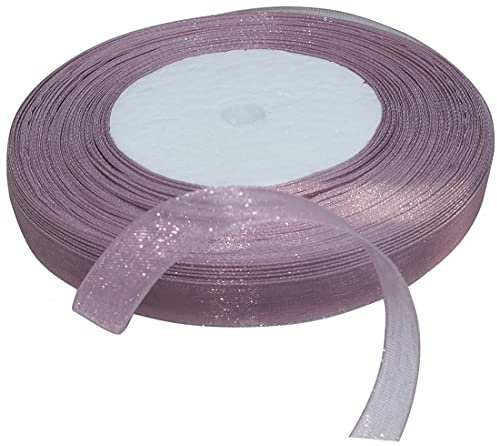 AERZETIX - Nastro di organza decorativo lucido - 10mm x 45 metri - rosa antico - progetti creativi cucito arte confezione regali festa compleanno - C50837