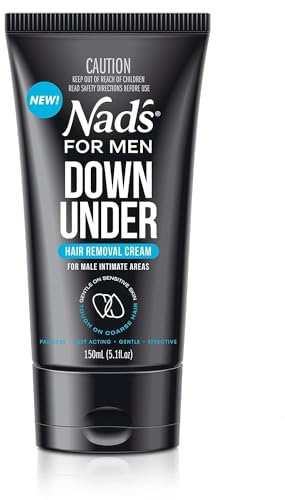 Nad's For Men Down Under Hair Removal Cream, Hair Removal Cream for Male Intimate Areas and Genitals, All Skin Types 150 ml