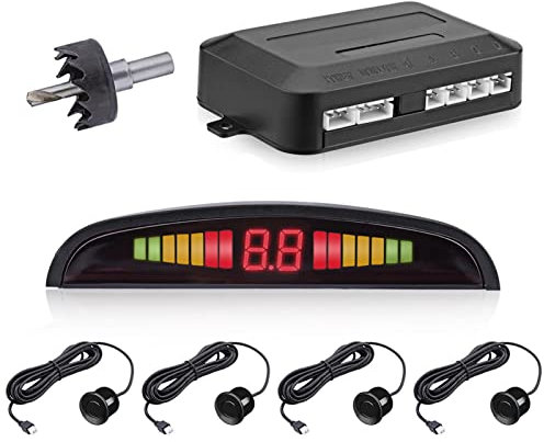 seaparcamiento para Coche, inalámbrico, con 4 sensores Aparcamiento, Pantalla LCD, seseguridad para Aparcamiento