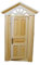 Bare Wood Georgian Skylight Front Door, Dolls House Miniature