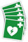 5 Stück – Aufkleber Rettungszeichen Defibrillator Defi Schild Folie selbstklebend ISO7010 ASR A1.3 AED | 20x20cm Made in Germany