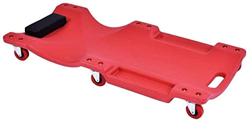 DAYUAN Mechanic Vehicle Creeper Under Car Repair Padded Headrest Rolling Moulded Workshop Garage Assistance w/Tool Tray